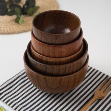 »Sour Jujube Wood Old Lacquer Household Bowl Japanese Style Wood Soup Rice Bowl