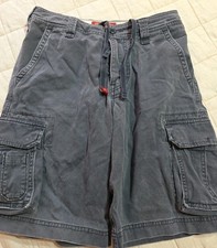 Vintage 90s Y2K Abercrombie Faded Black Cargo Shorts Boys 12 Fits Women W28