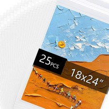 25 Pack Acid Free Crystal Sealed Clear Bags for 18x24 Art Prints Photos