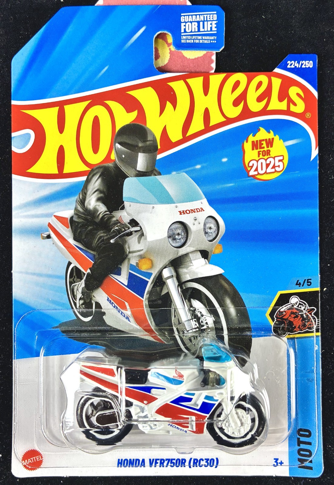 1987 Honda VFR750R (RC30) Grand Prix Superbike Hot Wheels 2025,Red,White,&Blue