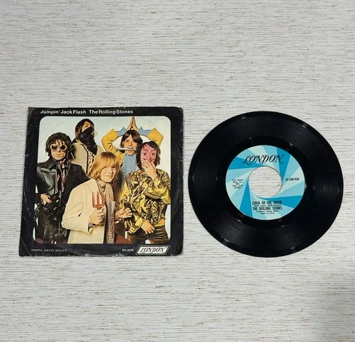 1968 VTG Rolling Stones vinyl Record Jumpin Jack Flash Child Of The Moon 45