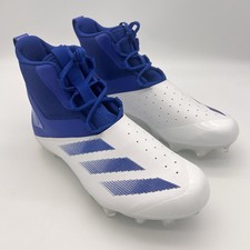 New Men s Size 10 Adidas Adizero Chaos Cloud White Royal Blue Football Cleats