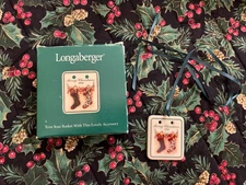 Longaberger 1998 Pottery Christmas Stockings Basket Tie-On #33511 NEW In BOX
