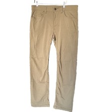 Prana Brion II Slim Hiking Pants Stretch 33x32 Mens Beige Hiking Outdoor Fishing