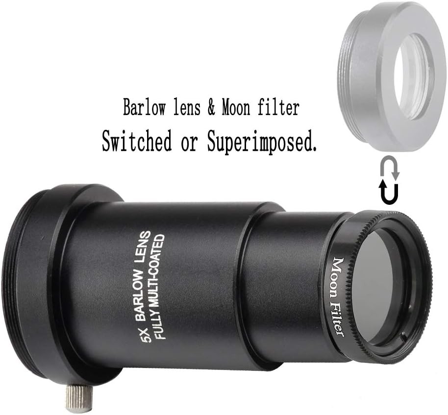 1.25-inch 5X Barlow Lens & Moon Filter &amp; filter 