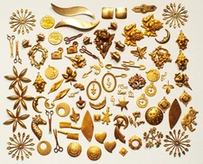 Lot 159 1/2 Lb. (95 pc) VINTAGE Assorted SOLID BRASS STAMPINGS