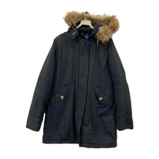 Woolrich Arctic Parka Men’s M Navy Blue Down Jacket Fur Hood USA Made #rm
