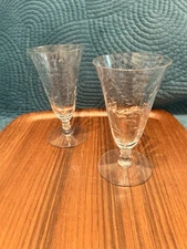 Vintage Etched Crystal Footed Ice Tea Glasses - Beautiful -2