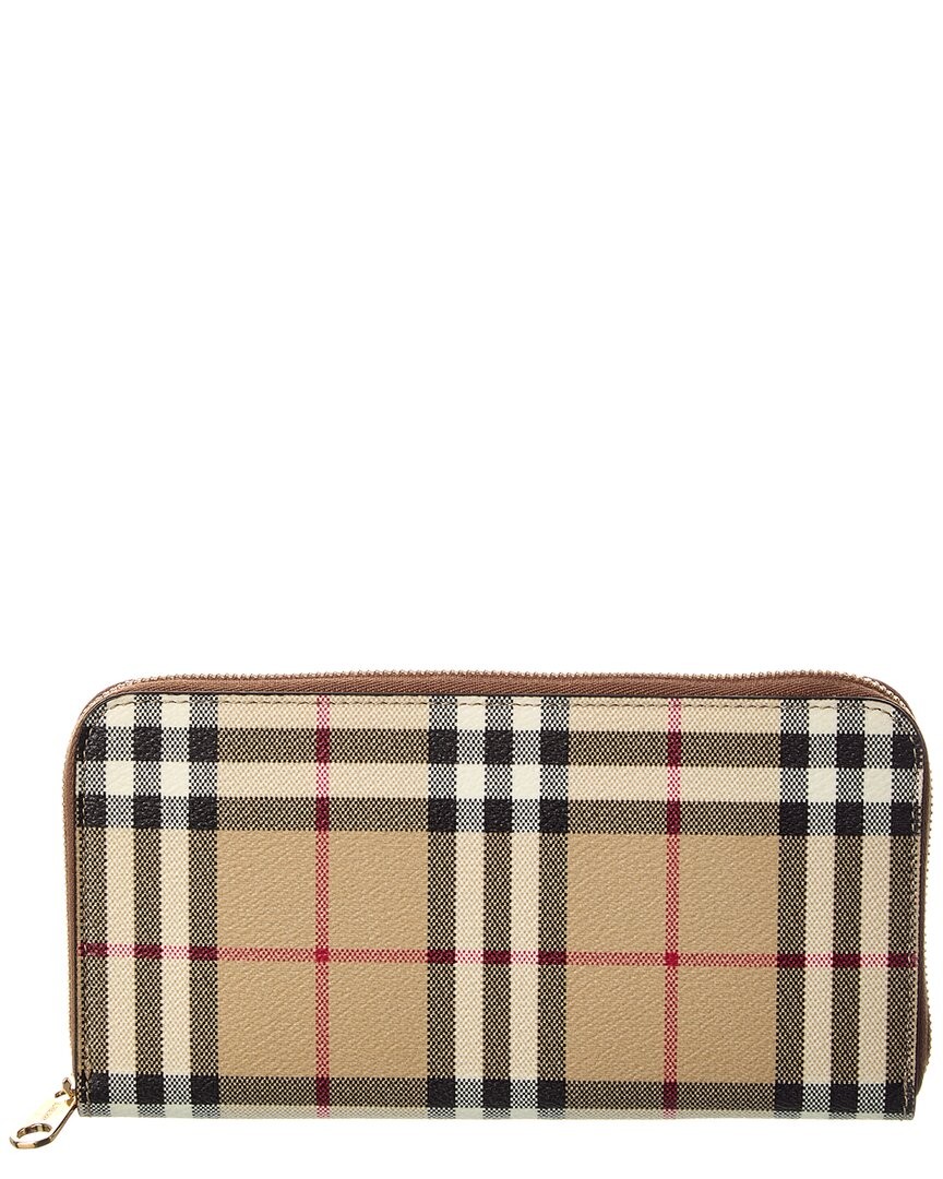 Burberry Check E-Canvas Zip Around Wallet Womens 97590₽