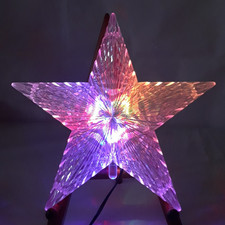 Holiday Time LED Color-Changing Light Up Star Tree Topper, Clear Plastic 9 in