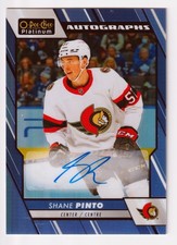 2023-24 Upper Deck O-Pee-Chee Platinum Blue Rainbow Auto Shane Pinto Senators