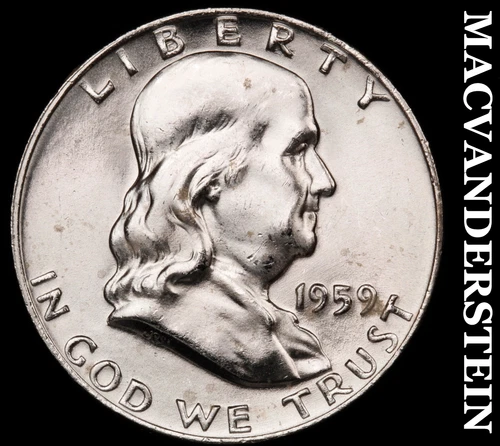 1959-D Franklin Half- (FBL) Silver Choice Gem Brilliant Uncirculated+++ #i536