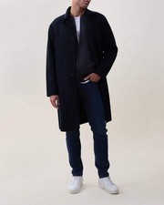 rag &amp; bone L Large Mens Jacob Wool Topcoat Black Double Face Coat Overcoat $898