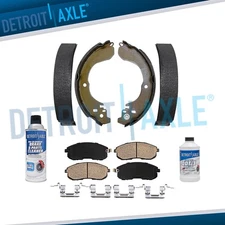 Front Ceramic Brake Pads + Rear Shoes Kit for 2007-2012 Nissan Cube Sentra Versa