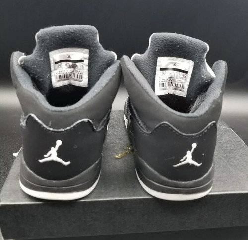 Jordan 5 Retro Toddler's Shoe Sz 3 Black/Silver Sneaker 440890 003 Little Kids - Picture 4 of 5