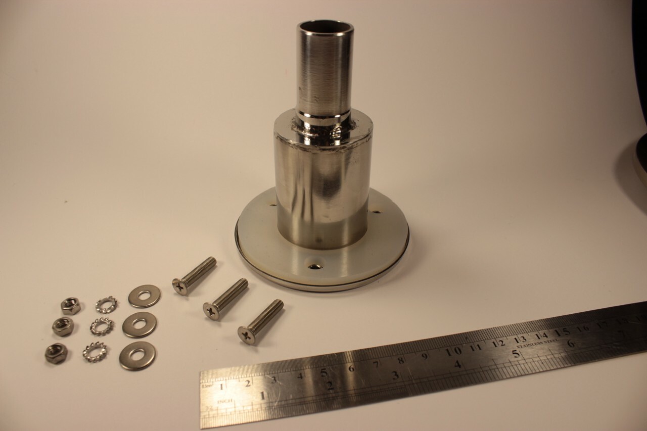 Straight stainless steel thru hull / exhaust fitting 30mm to asto