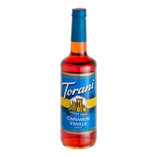 Torani Sugar-Free Cinnamon Vanilla Flavoring Syrup 750 mL Glass Bottle 880371520