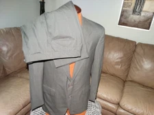 COUNTRY BRITCHES NORDSTROM 2 Piece Suit 38 40 Gray Glen Plaid Wool 28 x 28 EUC