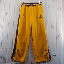 LA Lakers Basketball Pants XL Women Yellow Purple Nike Team 57 Gold Vintage