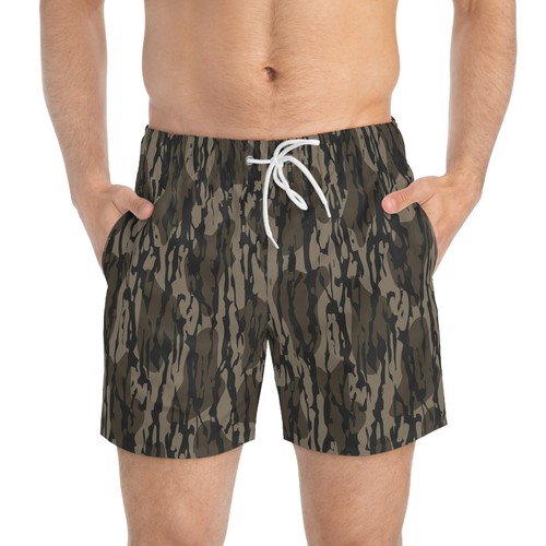 Camo Swim Trunks | Mens Beach Shorts, Summer Swim Gear, Vacation Swimwear - Picture 4 of 5