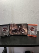 Harley Davidson Limited Edition Playing Cards 2 Pack Tin Box 1998 Cards NIP