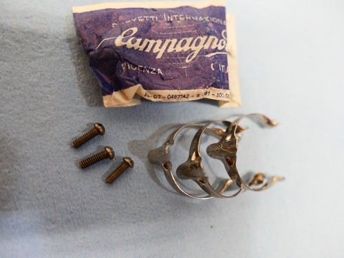 Campagnolo top tube cable clip set NOS pkg of 3 - part 649