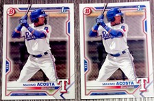 2021 Bowman MAXIMO ACOSTA 1st Bowman Prospect (LOT OF 2) #BP-7 - RANGERS