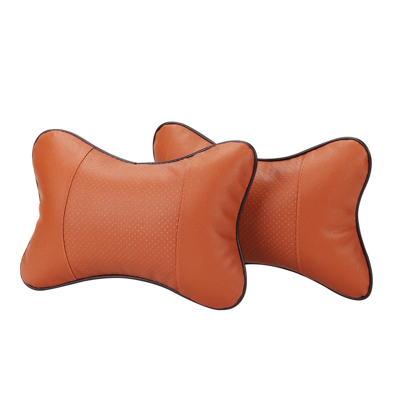 2Pcs Car Seat Head Neck Rest Leather Support Cushion Pad HeadRest Bone