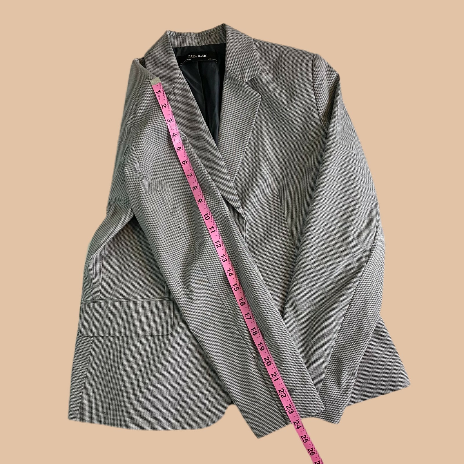 Zara - Houndstooth - Basic Blazer - Size 10 - image 6