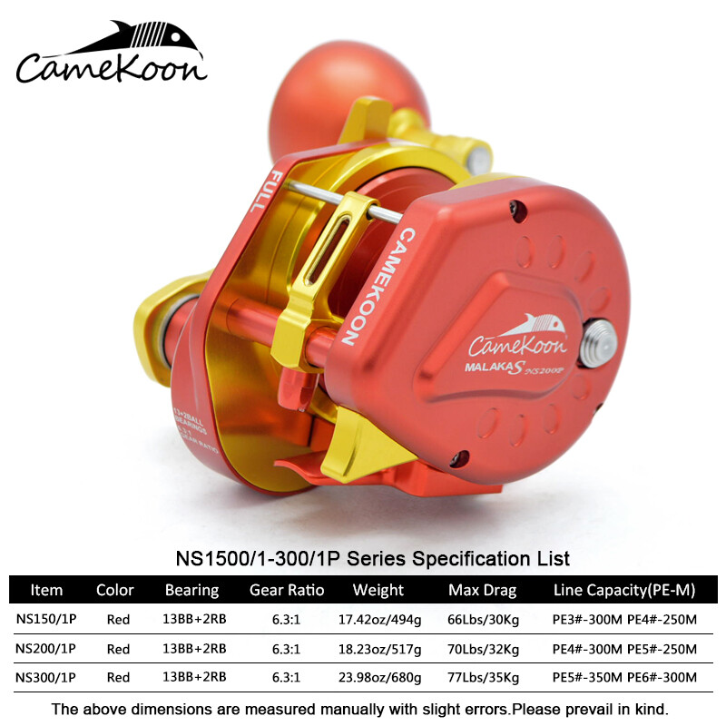 Moulinet De Pêche CAMEKOON TW500 – 66 Lbs De Frein, Trolling, Main Droite, Tout Poison