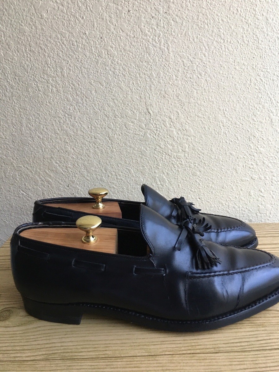 Men\'s Johnston & Murphy Crown Aristocraft Black Tassel Loafers Leather Size 10M Johnston & Murphy Crown Aristocraft Black Leather Tassel  main image 4