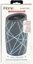 NEW iHome iBT77 Splashproof Fabric Bluetooth Speaker Voice Controls GRAY/BLUE