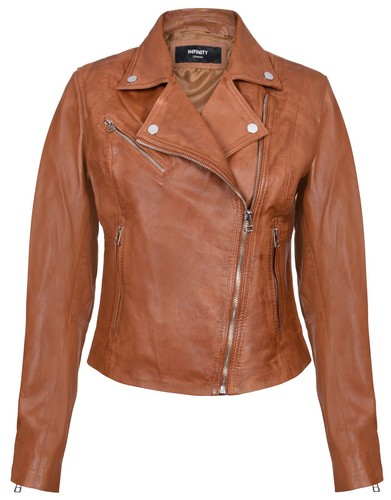 Ladies Leather Jacket Classic Biker 