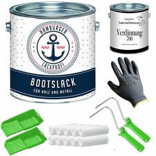Bootslack GLÄNZEND für Holz Metall Minttürkis RAL 6033 Grün + Lackierset HLP