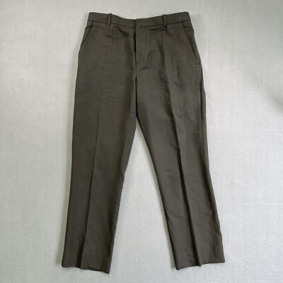 Marni Pants Men's Size 44 Relaxed Straight Fit Olive Green Khaki