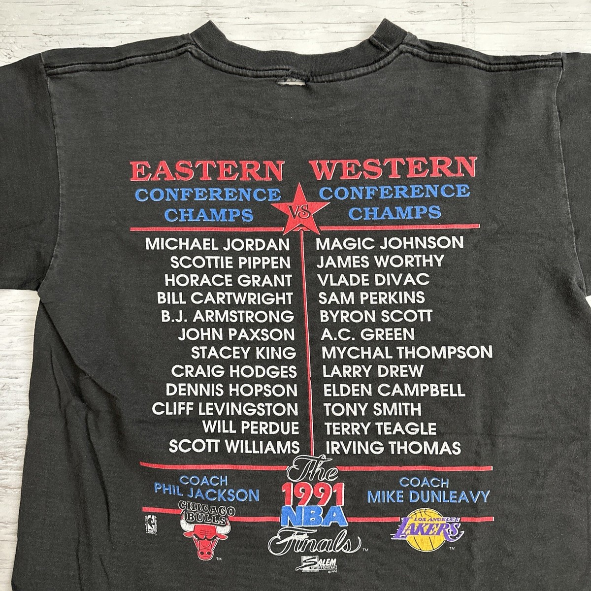 超ヴィンテージ1991年NBAファイナルズＴシャツLサイズ　ブルズvsレイカーズ Vintage Salem 1991 NBA Finals Bulls Vs Lakers Shirt Size