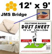 5 DUST SHEET HEAVY DUTY COTTON TWILL WITH WATERPROOF LAMINATION PLASTIC BACKING