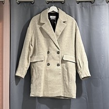 Mango Herringbone Double-breasted Coat  NWT
