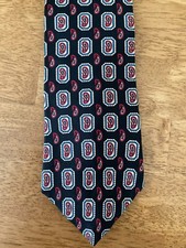 Wembley Vintage Men's Silk Necktie Tie Black Maroon Blue Gold Made in USA