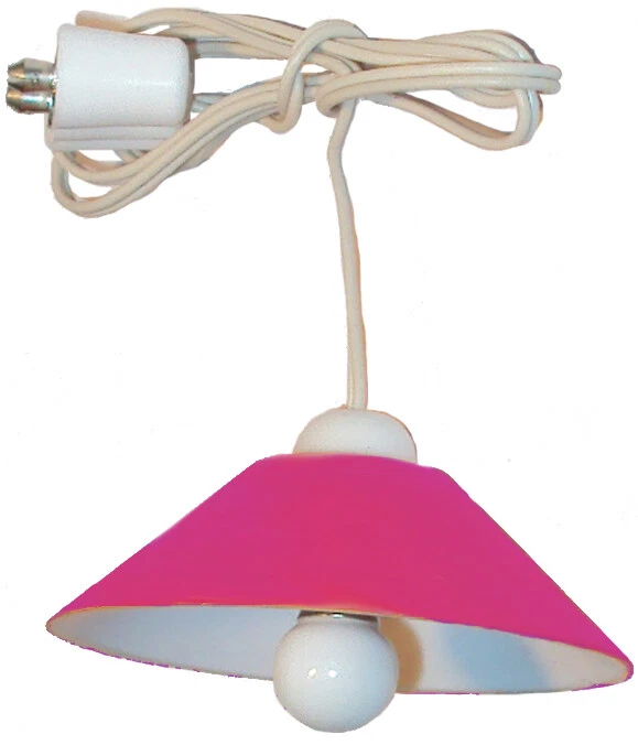 Hängelampe pink/ rosa für Puppenhaus, Puppenstube 3,5V Lampe, Beli-Beco 806