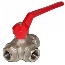 3-Wege-Kugelhahn mit L oder T Bohrung, 3-Wege-Ventil, Dreiwege-Kugelhahn  bis 2"