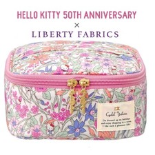Sanrio x Liberty Fabrics Vanity Cosmetic Bag HELLO KITTY 50th Pink Made in Japan