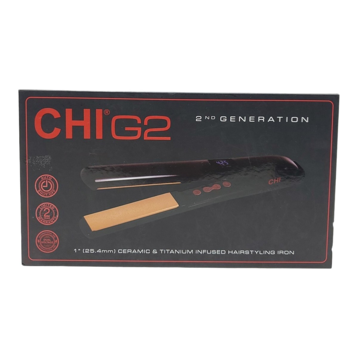 Chi G2 Professional Flat Iron Ceramic Titanium 1'' Hairstyling