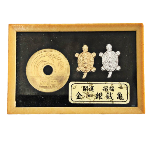 Japanische Geldschildkröte Gold Silber Schildkröte Glück Langlebigkeit Glück Talisman T5 - Bild 1 von 5