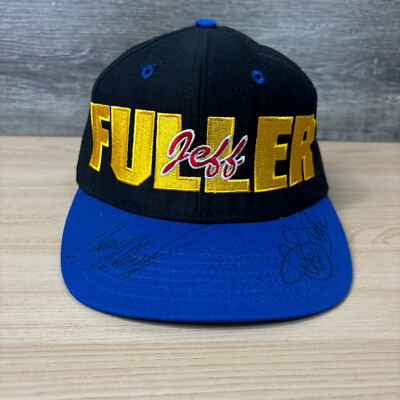 Vintage Jeff Fuller Hat Cap Snapback Black Big Logo Nascar Racing USA Made
