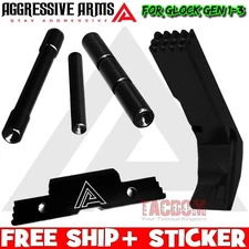 AGGRESSIVE ARMS BLACK Magazine Catch Slide Stop PINS GL0CK 19 17 22 23 GEN 1 2 3