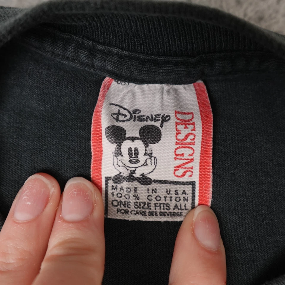 Vintage Disney Designs Shirt Mens Black Mickey Mouse Disneyland Space Galaxy - Image 2 of 4