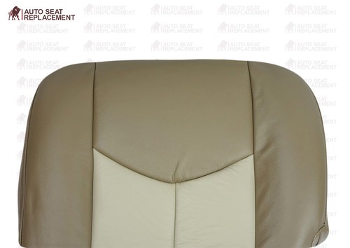 2003 2004 2005 GMC Yukon Driver Bottom Replacement Leather Seat Cover 2 Tone Tan - Picture 3 of 7