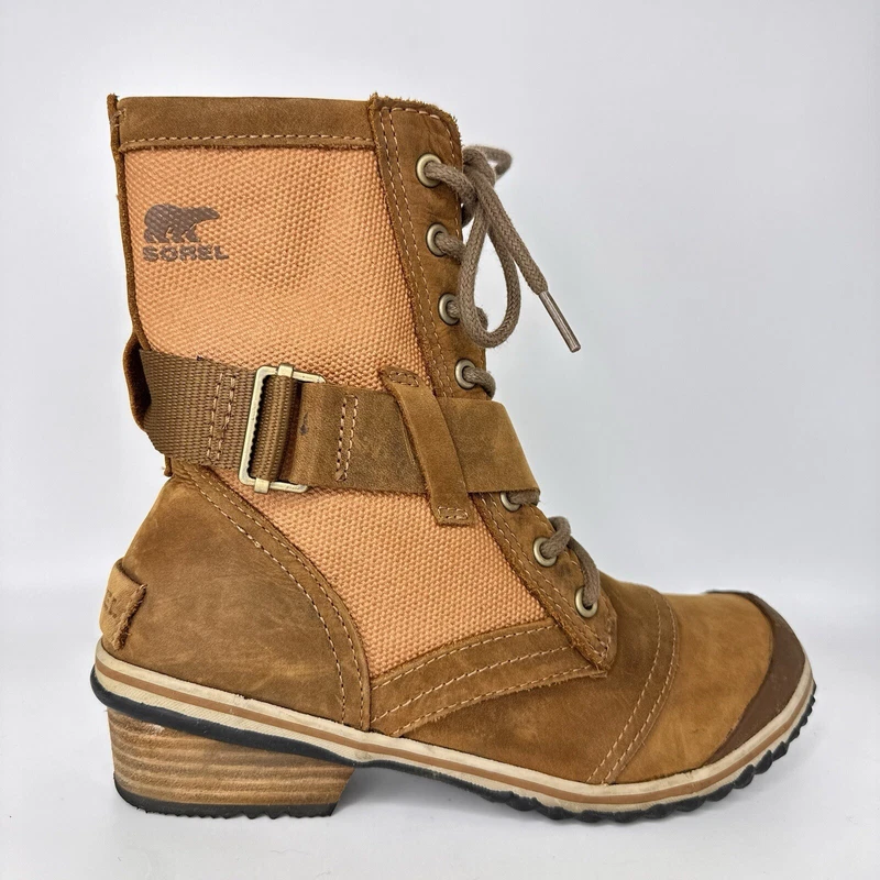 sorel slimboot mid autumn leather buckle boots