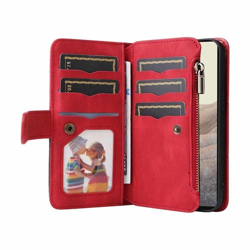 For Google Pixel 6 / 6 Pro Zipper Wallet Card Slot Flip Leather Phone Case Cover - Picture 43 of 48